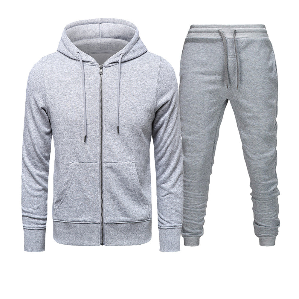 Herren Fleece Hoodie Jogginghose Set Sportlich Bequem