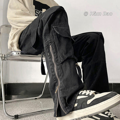 Herren Cargo-Hose Modern mit Reißverschluss-Taschen
