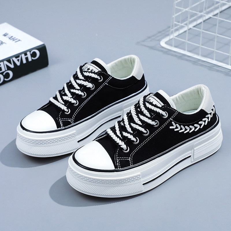 Damen Sneaker Plateau Atmungsaktiv Hohe Sohle