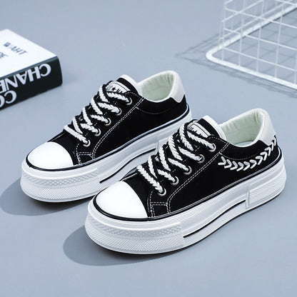 Damen Sneaker Plateau Atmungsaktiv Hohe Sohle