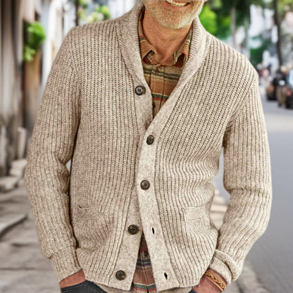 Herren Strickjacke Klassisch Bequem Zopfmuster - BerlinGlamour