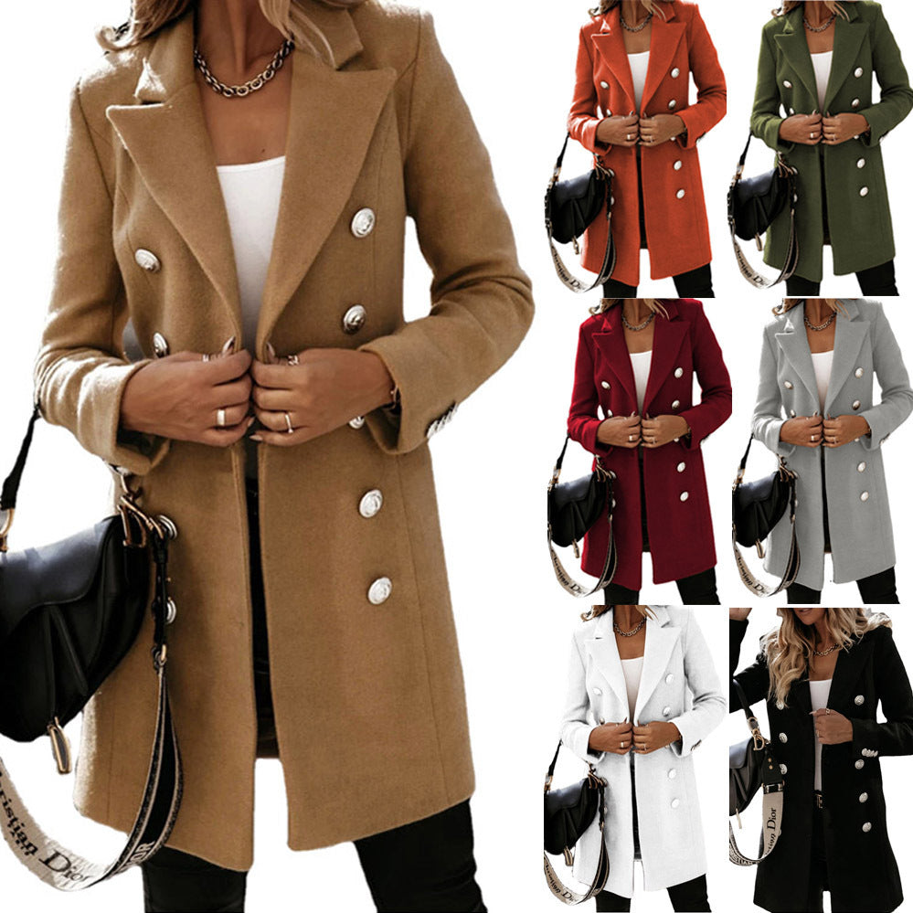 Damen Übergangsjacke Mit Doppelknöpfen Eleganter Kragen - BerlinGlamour