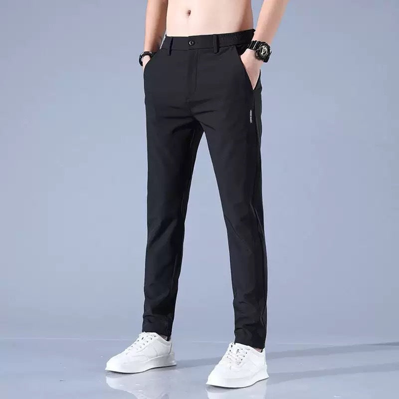 Herren Anzughose Elegant Slim Fit mit Elastikbund und Eingrifftaschen
