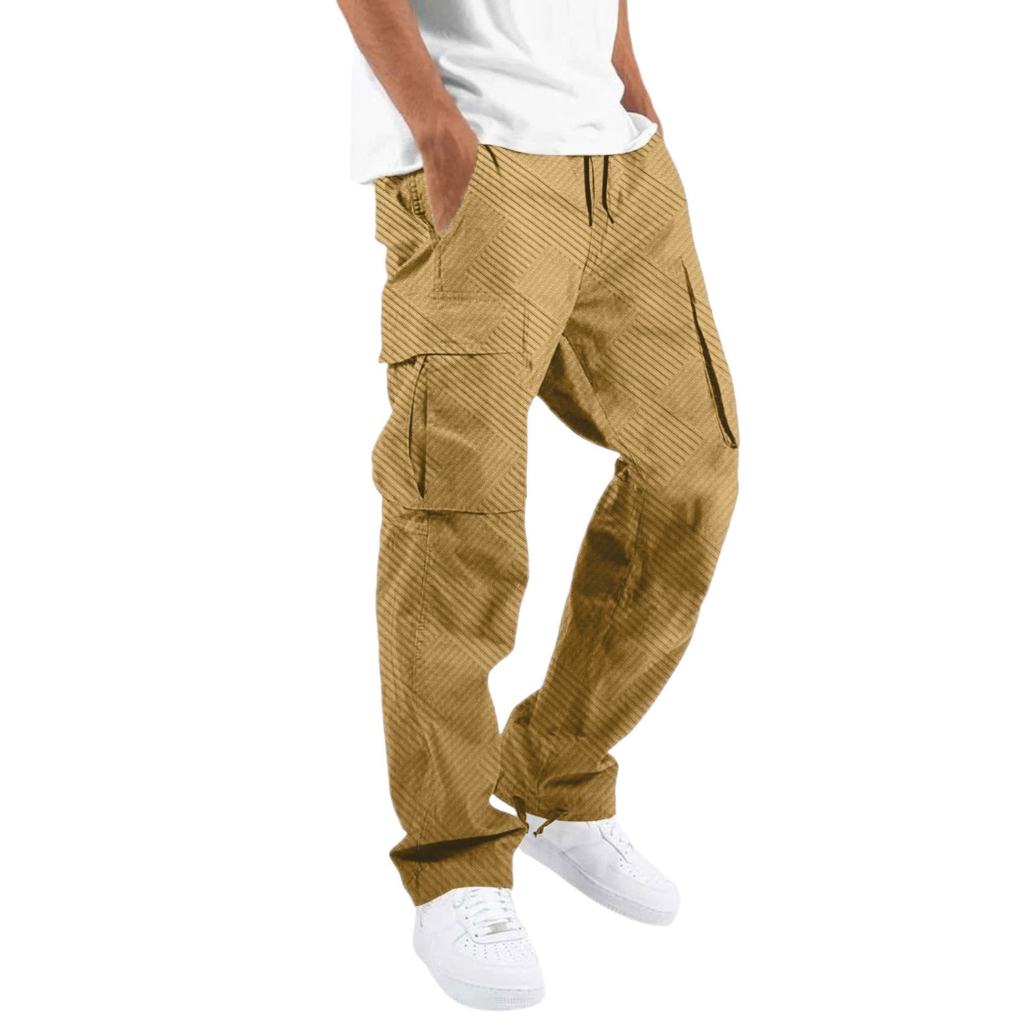 Herren Cargo-Hose Bequem Freizeit Schnitt Mit Seitentaschen