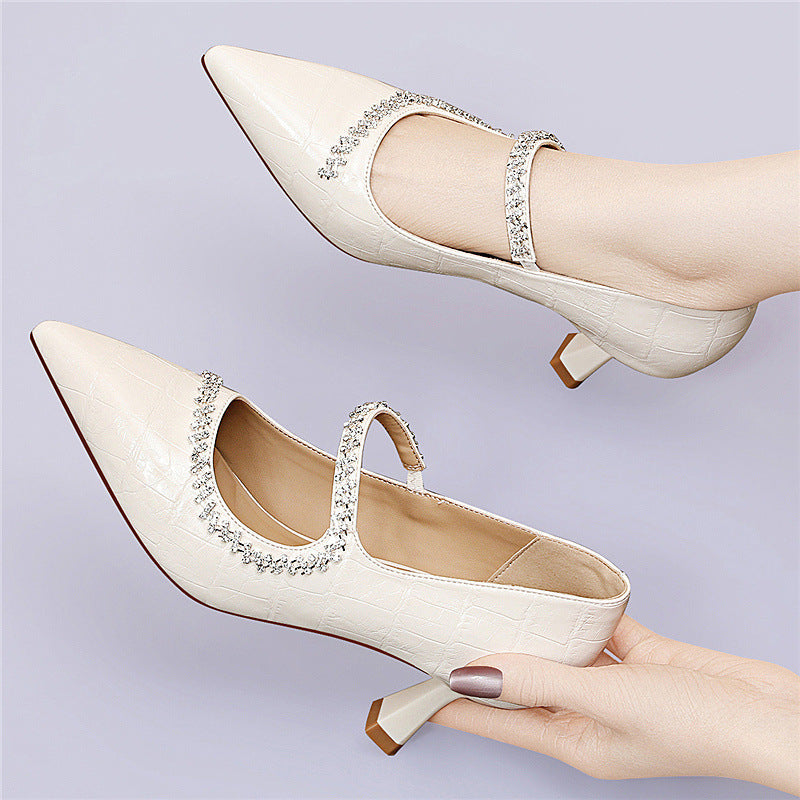 Damen Pumps Slingback Elegant mit Glitzersteinen