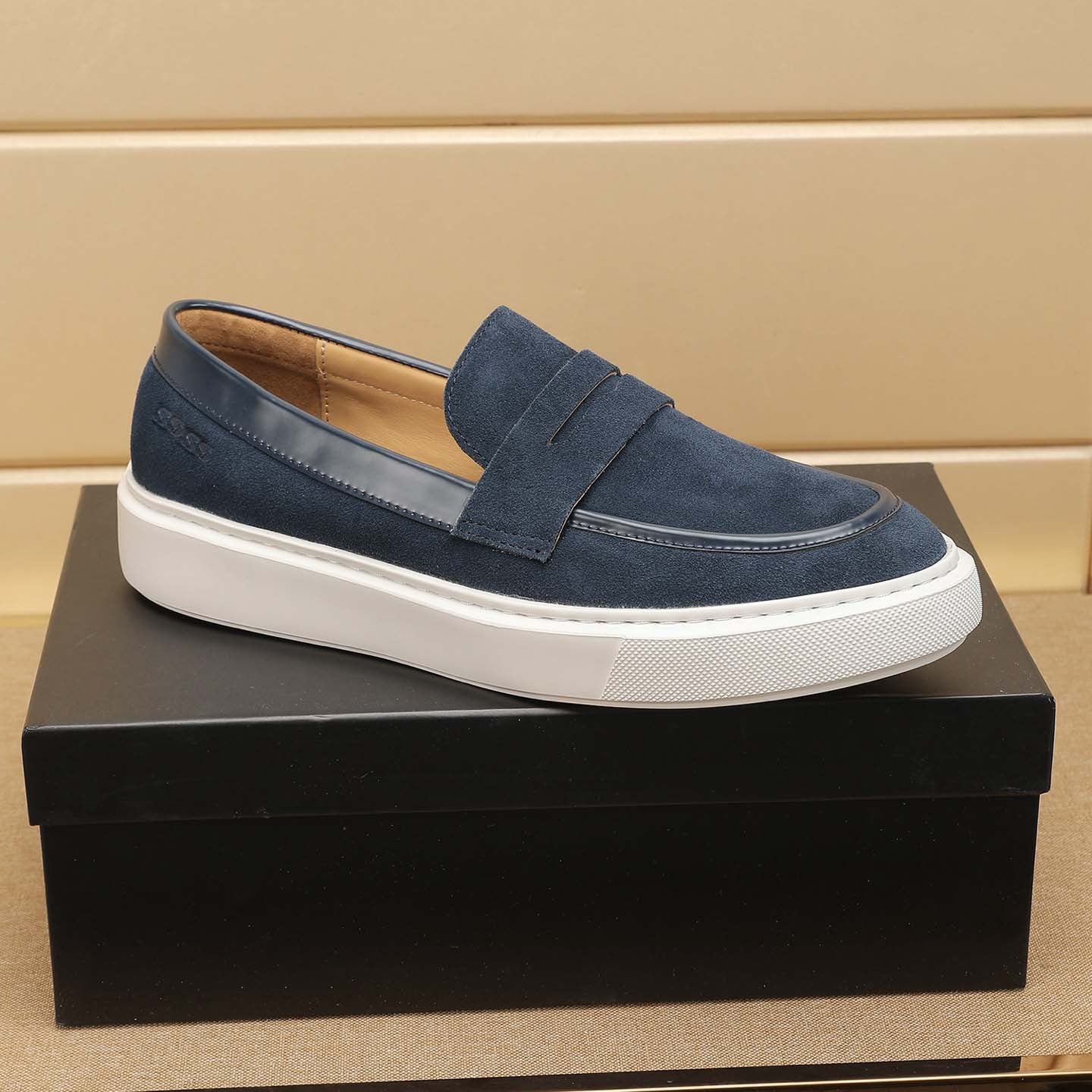 Damen Mokassin Sneaker Weich Wildleder Bequem