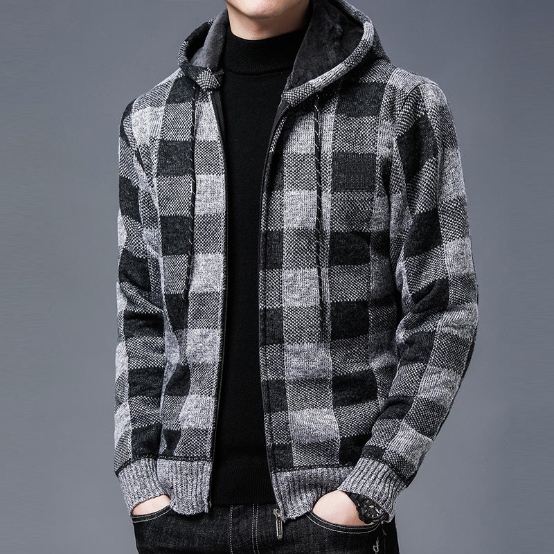 Herren Strickjacke Hoodie Modern Berlin Stil