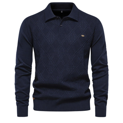 Herren Polo Pullover Strukturiert Klassisch Modern