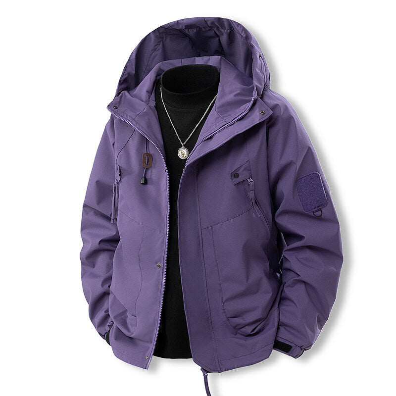 Herren Outdoor-Jacke Wasserdicht Atmungsaktiv Mit Kapuze