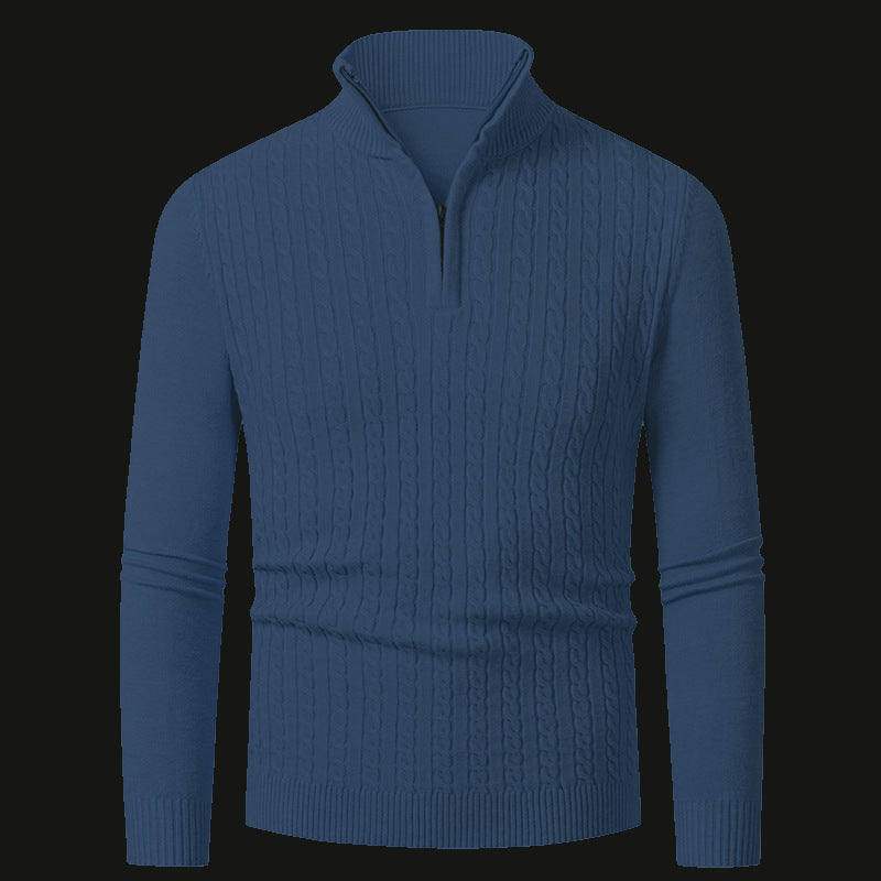 Herren Pullover Feinstrick Modern Reißverschluss