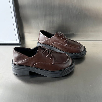 Damen Derby Schuhe Bequem Chunky Modisch