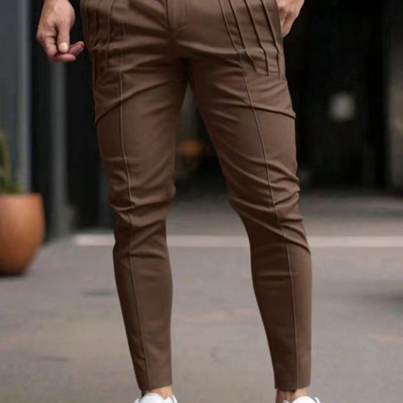 Herren Slim-Fit Hose Elegant Hochwertig Mit Taschen - BerlinGlamour