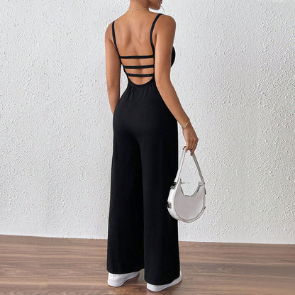 Damen Jumpsuit Elegante Spaghettiträger Leicht und Bequem