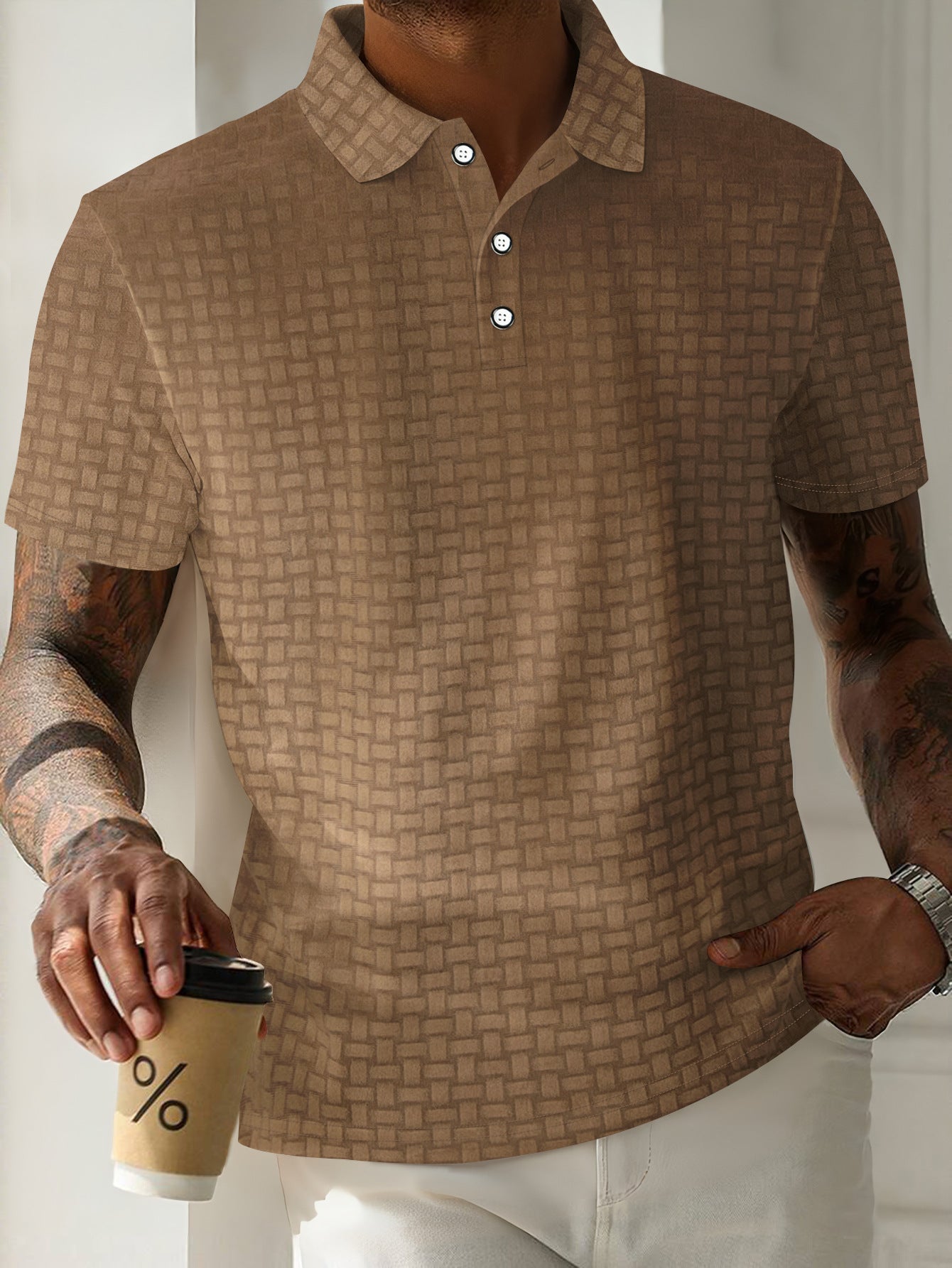 Herren Poloshirt Modern Strukturiert Elegantes Design