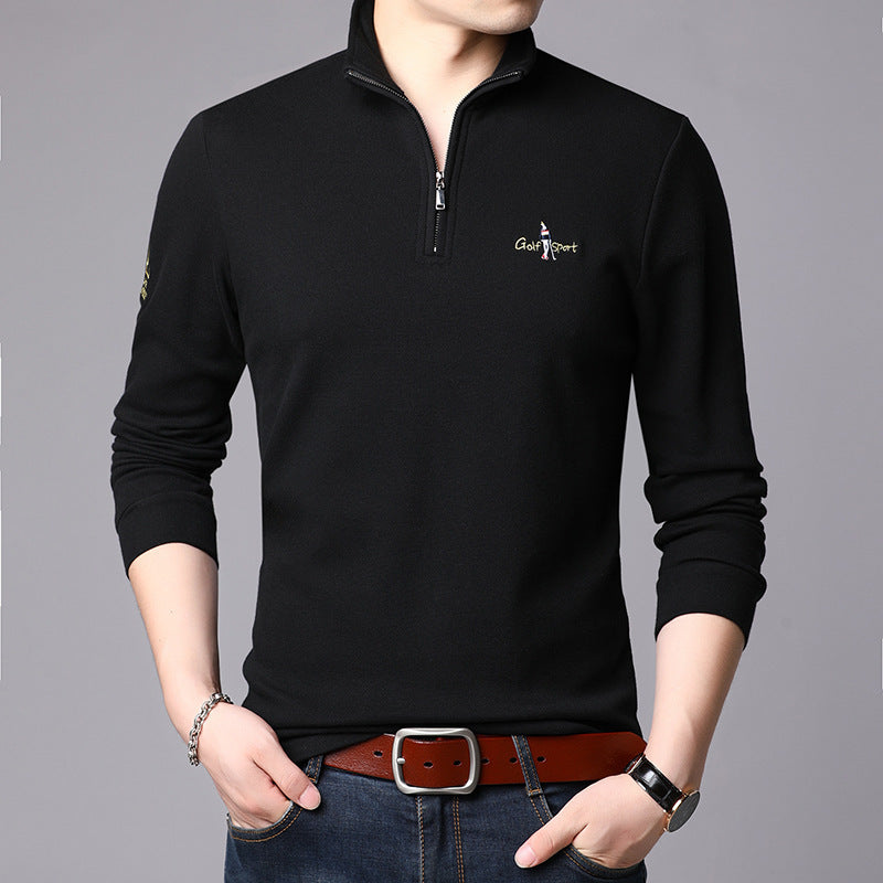 Herren Pullover Stehkragen Modern Reißverschluss Fein