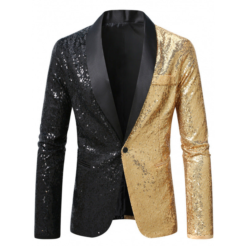Glamour Blazer Herren Pailletten Anzug Jackett Elegant