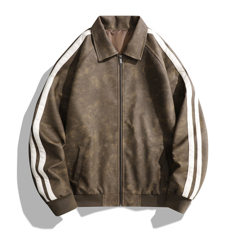 Herren Bomberjacke Lässig Retro Streifenjacke Modern - BerlinGlamour