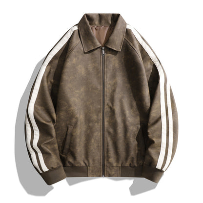Herren Bomberjacke Lässig Retro Streifenjacke Modern - BerlinGlamour