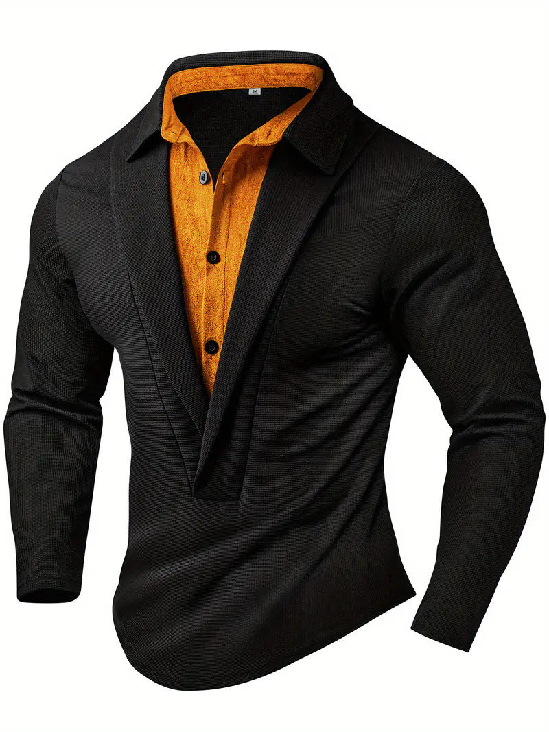 Herren Langarmhemd Modern mit Textildruck Elegantes Design