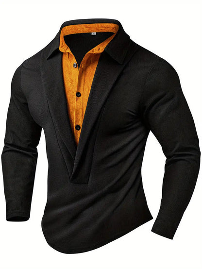 Herren Langarmhemd Modern mit Textildruck Elegantes Design