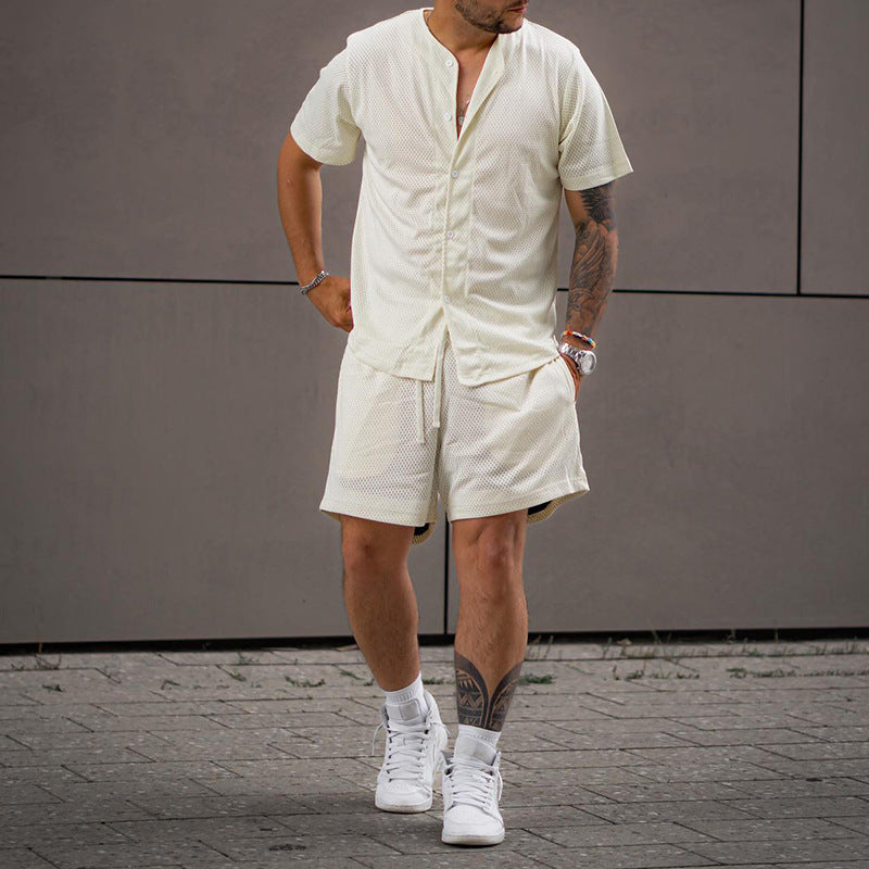 Herren Sport-Set Kurzarm-Shirt und Shorts Atmungsaktiv
