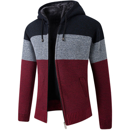 Herren Strickjacke Modern mit hohem Kragen und Taschen