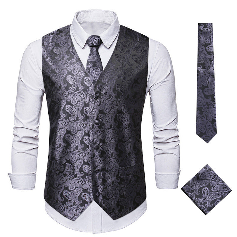 Herren Weste Paisley Muster Elegant Modern