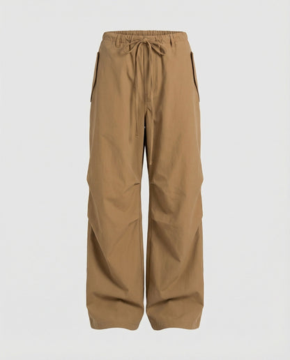 Weite Damen Streetwear-Hose Mit Kniefalten Und Tunnelzug