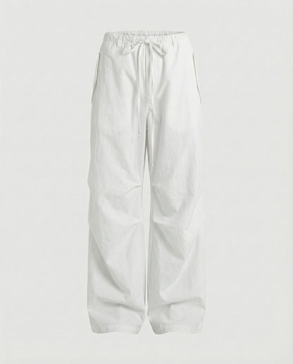 Weite Damen Streetwear-Hose Mit Kniefalten Und Tunnelzug