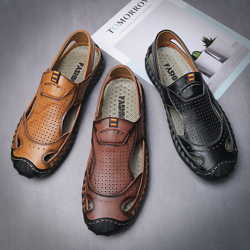 Herren Leder Schuhe Atmungsaktiv Rutschfest Outdoor - BerlinGlamour