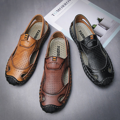 Herren Leder Schuhe Atmungsaktiv Rutschfest Outdoor - BerlinGlamour