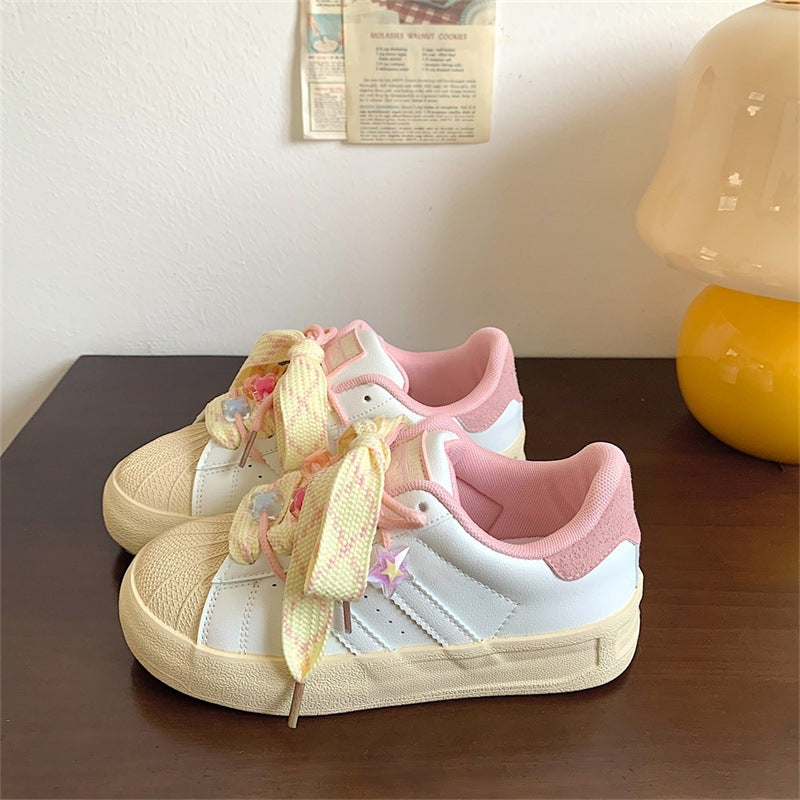 Damen Sneaker Bequem Florale Schnürsenkel