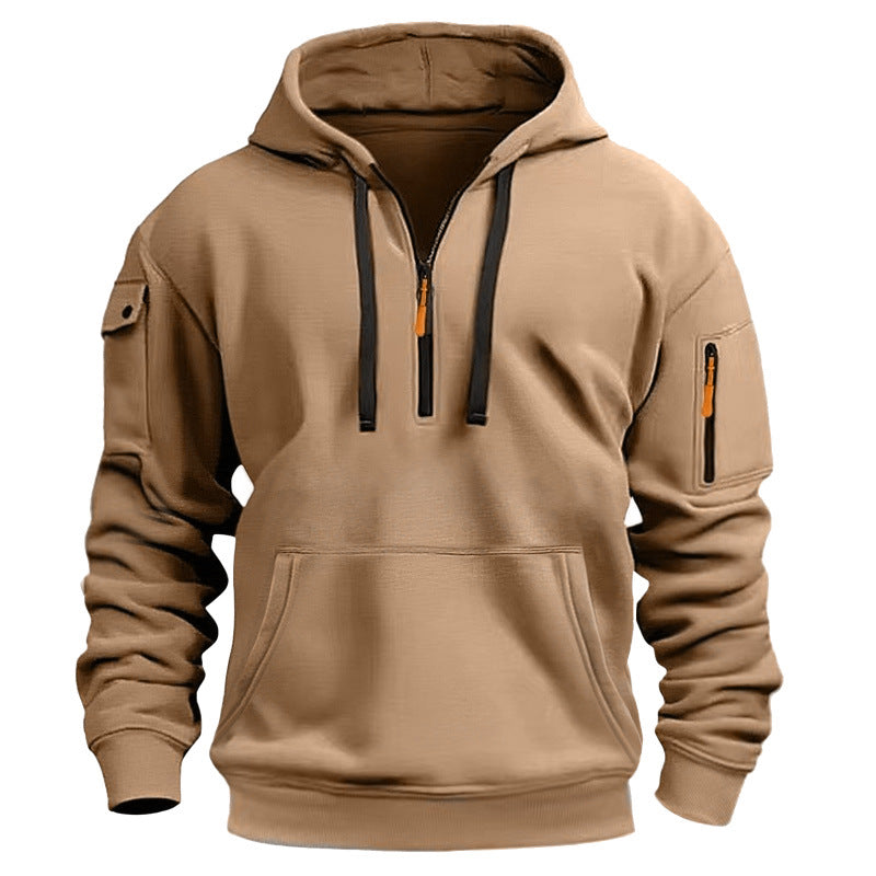 Herren Kapuzenpullover Mit Reißverschluss und Taschen Sportlich