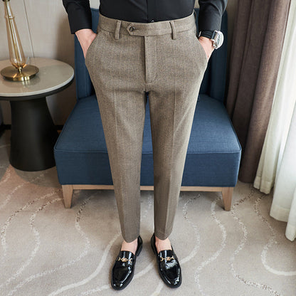 Herren Anzughose Slim Fit Schmal Schwarze Hose