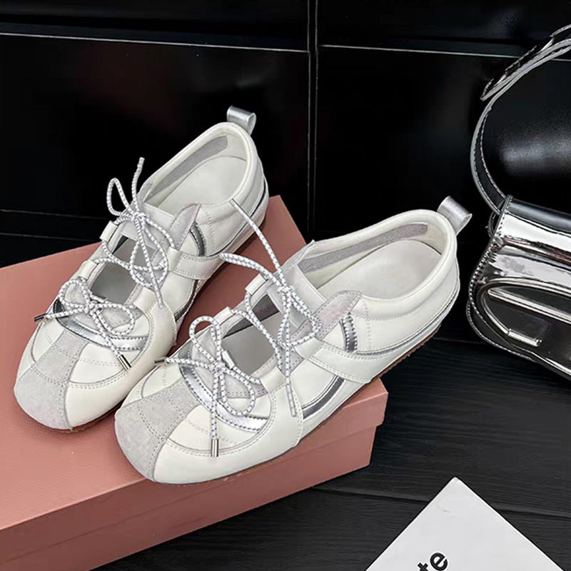 Damen Sneaker Sportlich Modisch Weiße Schuhe