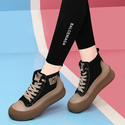 Damen Sneaker Hoch Plateau Stabile Sohle Trendy