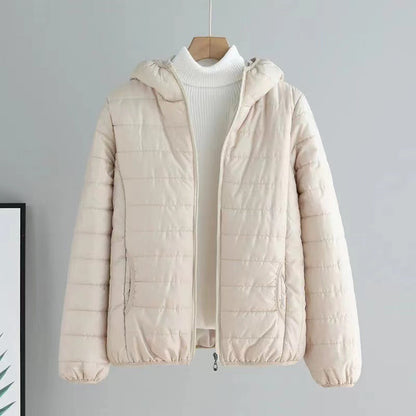 Damen Übergangsjacke Steppjacke Mit Kapuze Modern