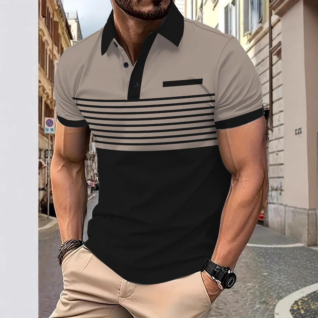 Herren Poloshirt Streifen Modern Stilvoll