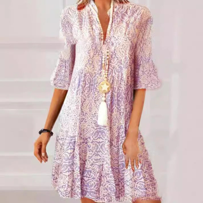 Damen Kleid Druck Modern Berlin Chic