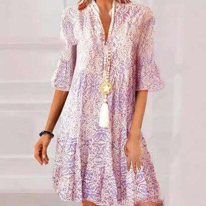 Damen Kleid Druck Modern Berlin Chic