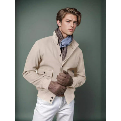 Herren Casual-Jacke Modern mit Taschen Schwarz