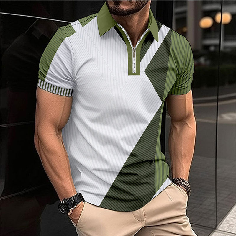 Herren Poloshirt Kurzarm Modern Geometrisches Design