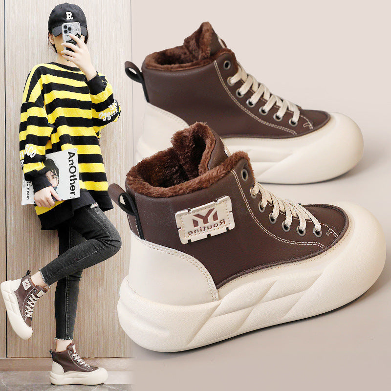 Damen Sneaker Hoch modisch Weich mit elastischer Sohle