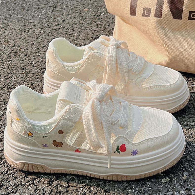 Damen Sneaker Weich Bequem Mit Applikationen - BerlinGlamour