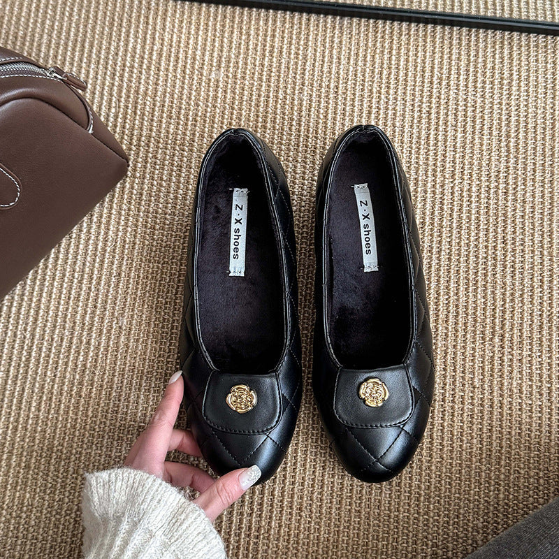 Damen Ballerinas Elegante RiemenSchuhe Mit Steppoptik - BerlinGlamour