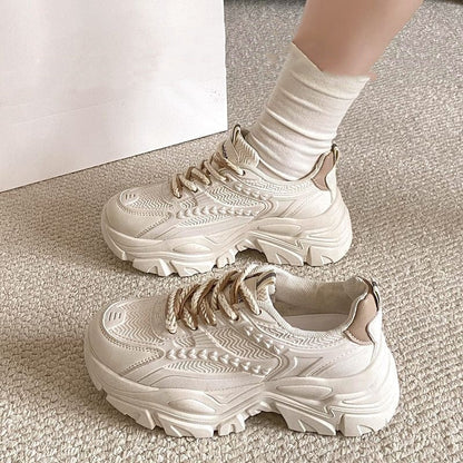 Damen Sneaker Chunky Atmungsaktiv Sportlich Trendy