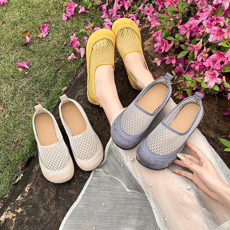 Damen Ballerinas Atmungsaktiv Elastisch Netzdesign - BerlinGlamour