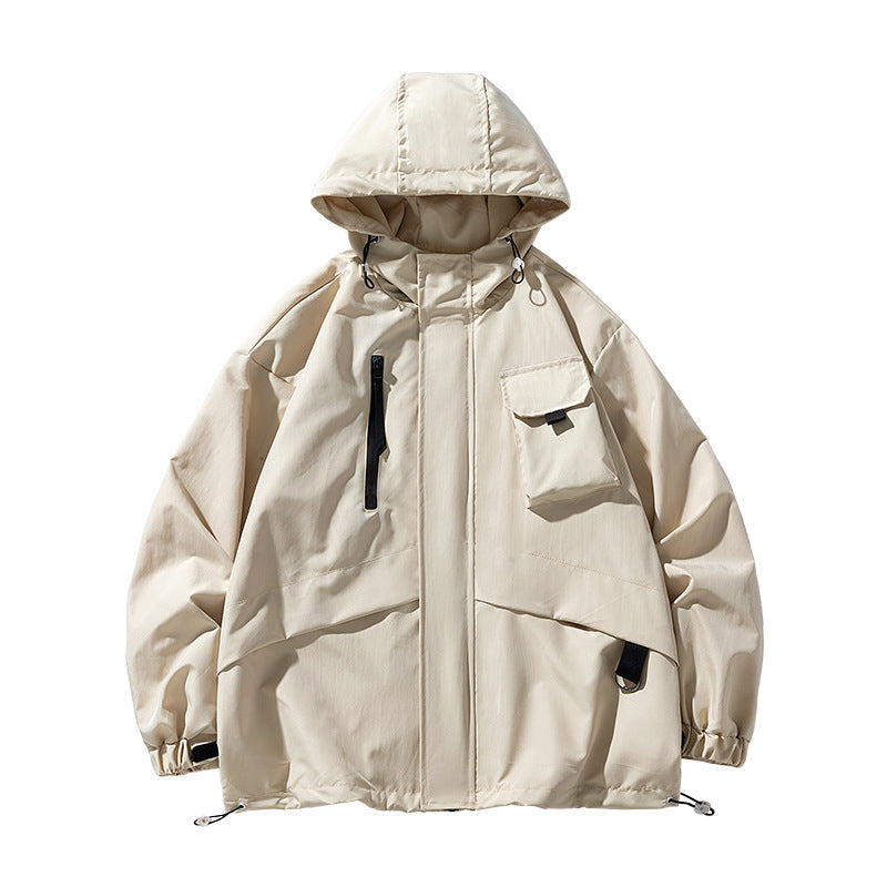 Wasserdichte Funktionsjacke Unisex mit verstellbarem Kapuzen