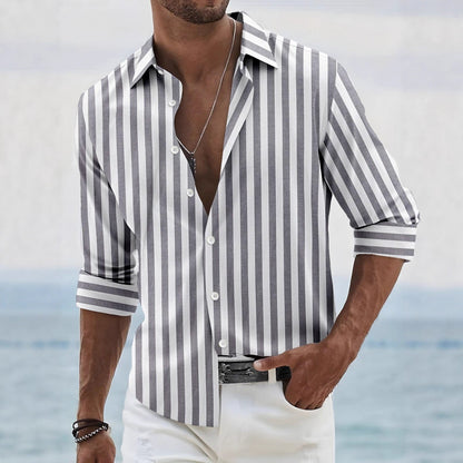 Herren Bürohemd Streifen Modern Slim Fit