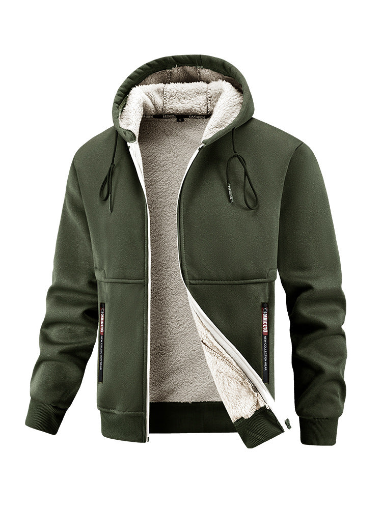 Herren Kapuzenjacke Warm Kuschelig Taschen